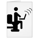 geek on toilet greeting card