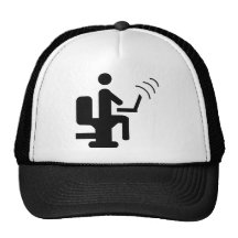 geek on toilet trucker hat