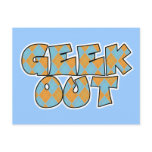 Geek Out Argyle Text Design Post Card