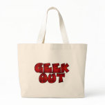 Geek Out Plaid Text Design Canvas Bags