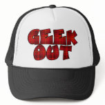 Geek Out Plaid Text Design Hats