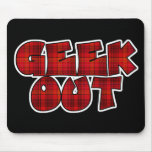 Geek Out Plaid Text Design Mouse Mats