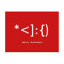 Geek Santa Emoticon Christmas postcard