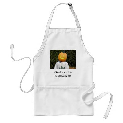 Geeks make pumpkin PI! Apron by sunhe33