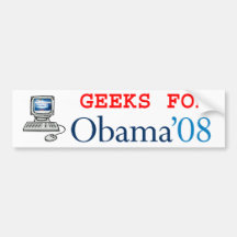 Geeks pour l'adhésif pour pare-chocs d'Obama Adhésif Pour Voiture
