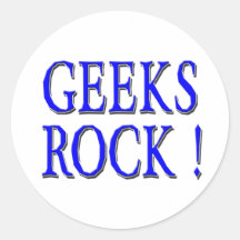 Geeks Rock !  Blue Stickers
