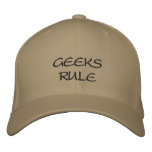 GEEKS RULE EMBROIDERED BASEBALL CAPS