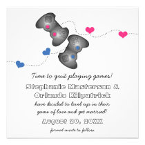 Geeky Gamers Save the Date Announcement invitations