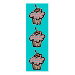 geeky plaid cupcake bookmark business cards