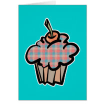 geeky plaid cupcake greeting card