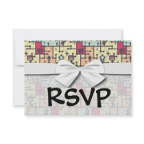 geeky robot maze pattern vector personalized invitations