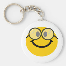 Geeky smiley key chain