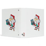 geeky technology savvy santa with a laptop cartoon vinyl binders