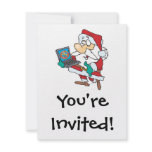 geeky technology savvy santa with a laptop cartoon custom invitations