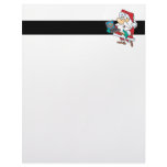 geeky technology savvy santa with a laptop cartoon letterhead