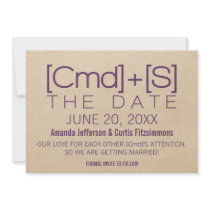 Geeky Typography 2 Save the Date Invite, Purple