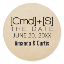 Geeky Typography 2 Save the Date Stickers, Black