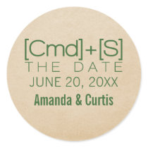 Geeky Typography 2 Save the Date Stickers, Green