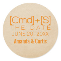 Geeky Typography 2 Save the Date Stickers, Orange