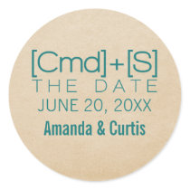 Geeky Typography 2 Save the Date Stickers, Teal