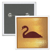 Geese Bird  - Medal Icon Gold Base Pins