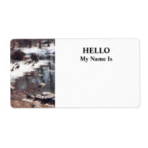 Geese on an Icy Pond Personalized Shipping Label
