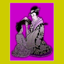Geisha argenté cartes postales