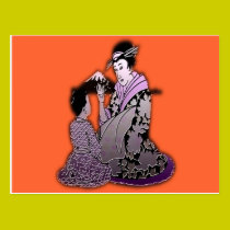 Geisha argenté cartes postales