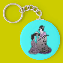Geisha argenté porte-clés