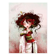 Geisha coquelicot carte postale