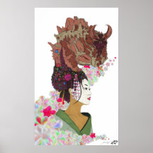 Geisha de déesse de Ko-aucun-Hana de la vie terres Posters