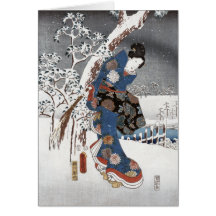 Geisha de neige - cartes de voeux