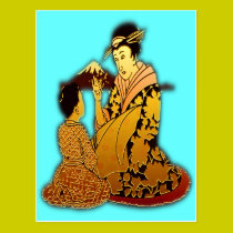 Geisha d'or cartes postales