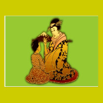 Geisha d'or cartes postales