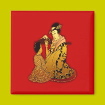 Geisha d'or aimants