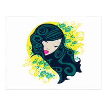 Geisha Flowers Postcard