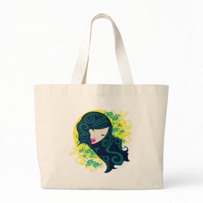 Geisha Flowers Tote Bag by brev87