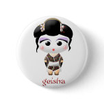 Geisha Girl Pinback Button