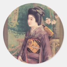 Geisha Luggage Tag Sticker
