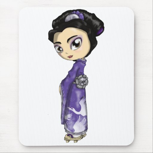 Geisha merveilleux de grues tapis de souris