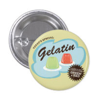 Gelatin (in Green & Red Flavours) Retro Flair Pin