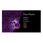 GEM DAMASK MONOGRAM amethyst  purple Business Cards