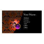 GEM DAMASK MONOGRAM orange violet amethyst Business Card