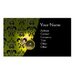 GEM DAMASK MONOGRAM yellow grey agate Business Card Template