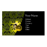 GEM DAMASK MONOGRAM yellow topaz Business Card Templates
