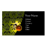 GEM DAMASK MONOGRAM yellow topaz orange Business Card