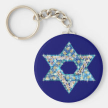 Gem decorated Star of David Keychain