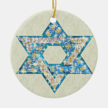 Gem decorated Star of David Christmas Tree Ornament