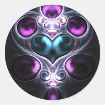 Gem Stone Heart Fractal Stickers