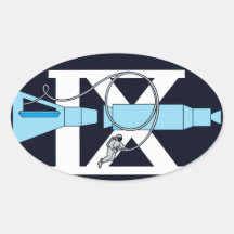 Gemini 9 Stafford and Cernan Oval Sticker